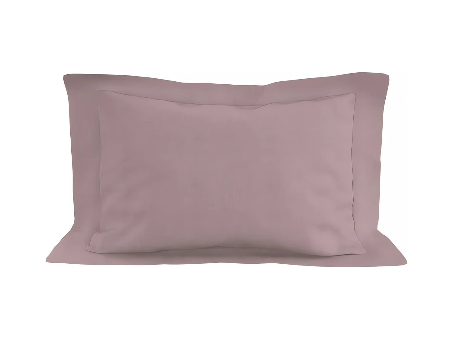 Taie d'oreiller en coton 57 fils 50x70 cm UNI vieux rose, par Soleil d'ocre