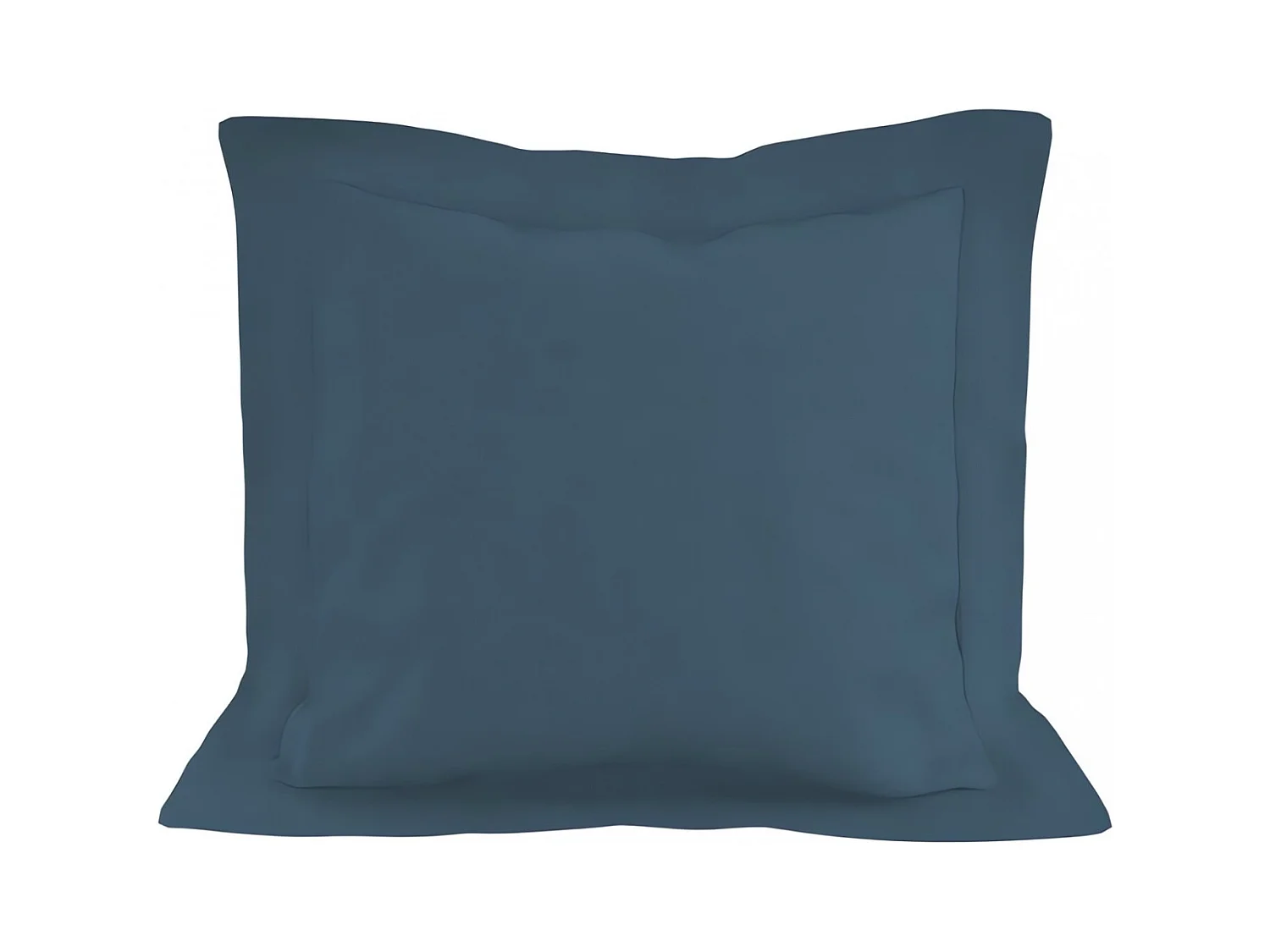 Taie d'oreiller en coton 57 fils 63x63 cm UNI bleu canard, par Soleil d'ocre