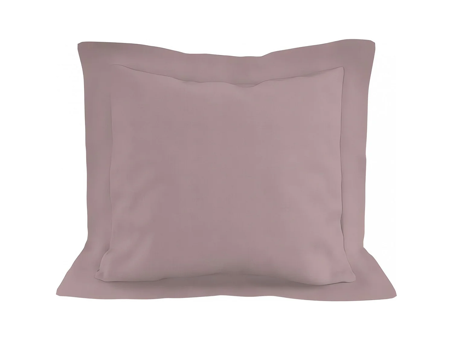 Taie d'oreiller en coton 57 fils 63x63 cm UNI vieux rose, par Soleil d'ocre