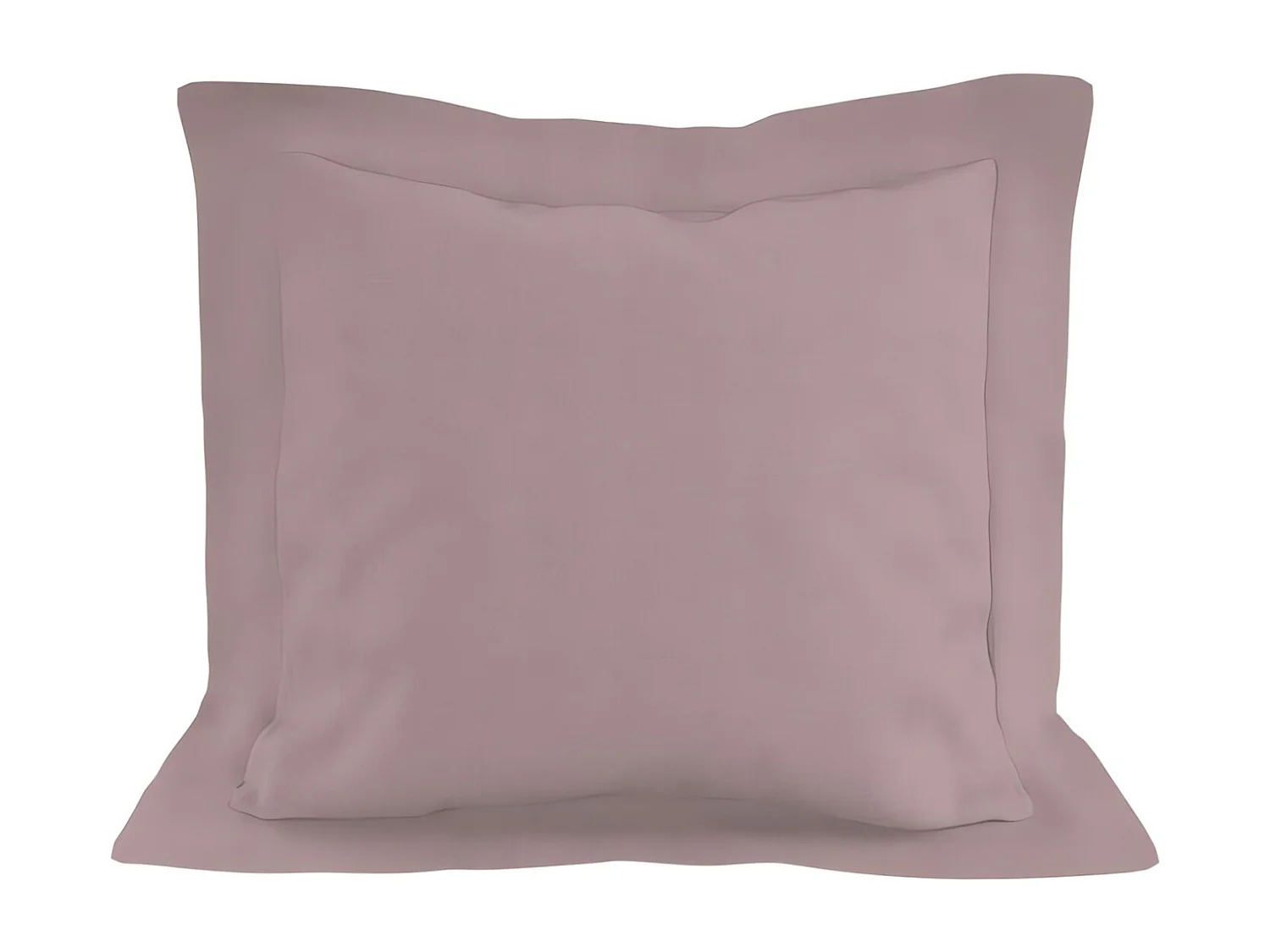 Taie d'oreiller en coton 57 fils 63x63 cm UNI vieux rose, par Soleil d'ocre