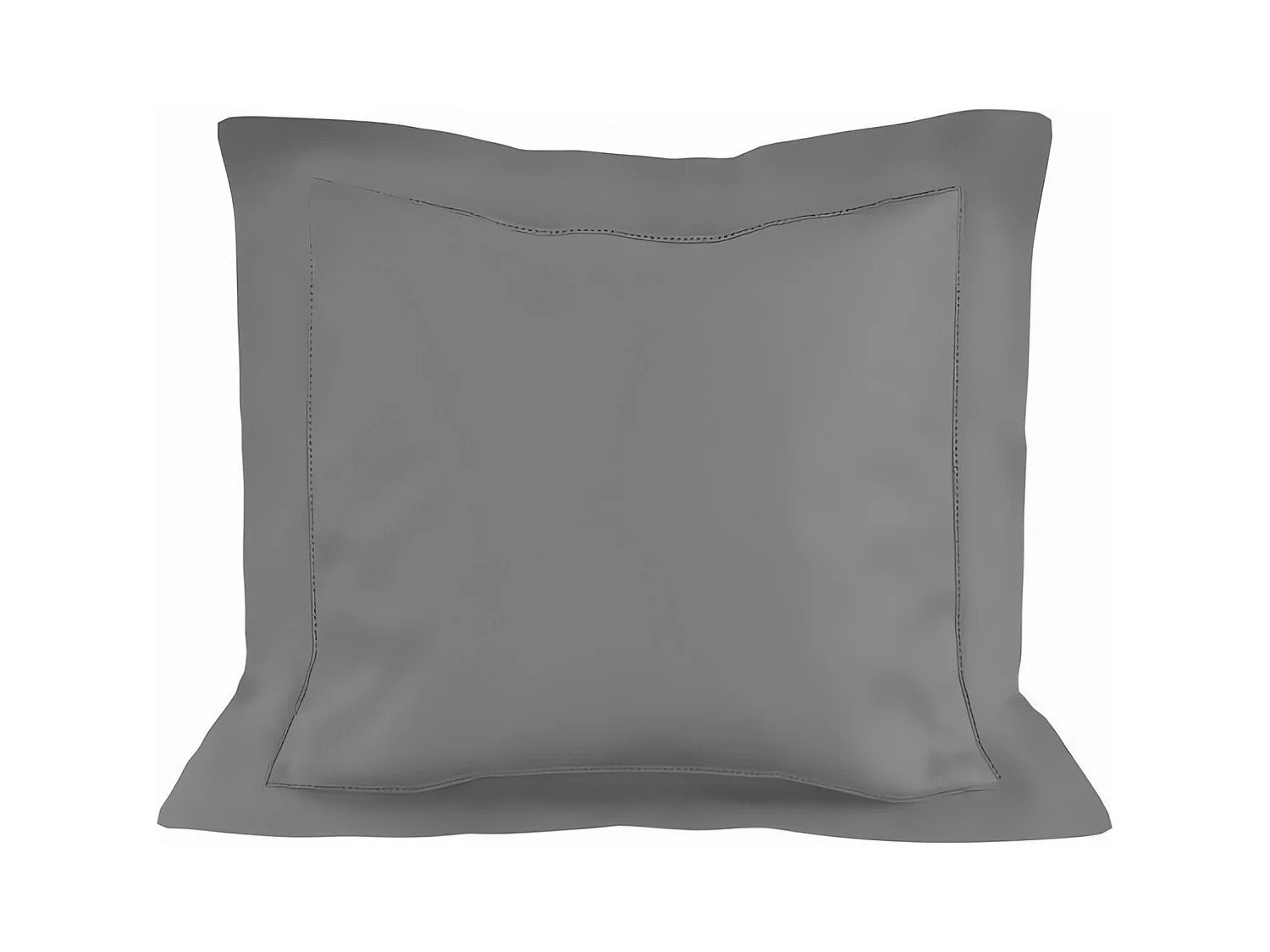 Taie d'oreiller en coton 63x63 cm PERCALE gris, par Soleil d'ocre