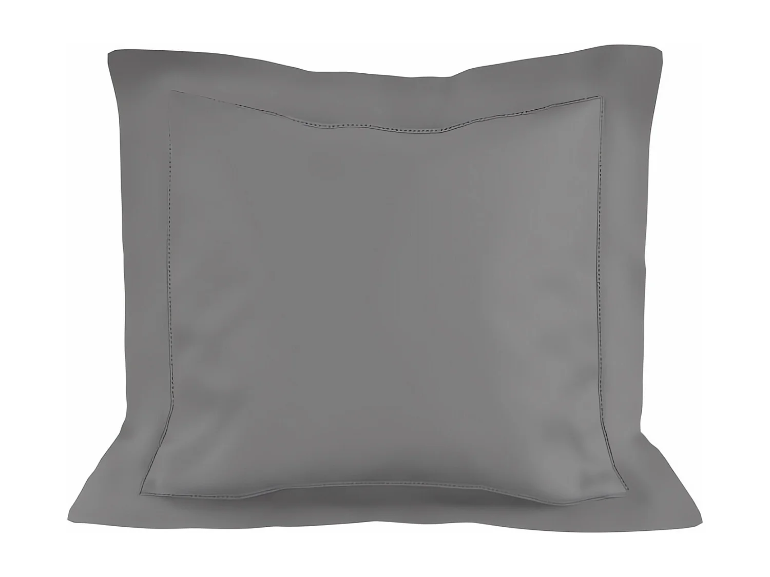 Taie d'oreiller en coton 63x63 cm PERCALE gris, par Soleil d'ocre