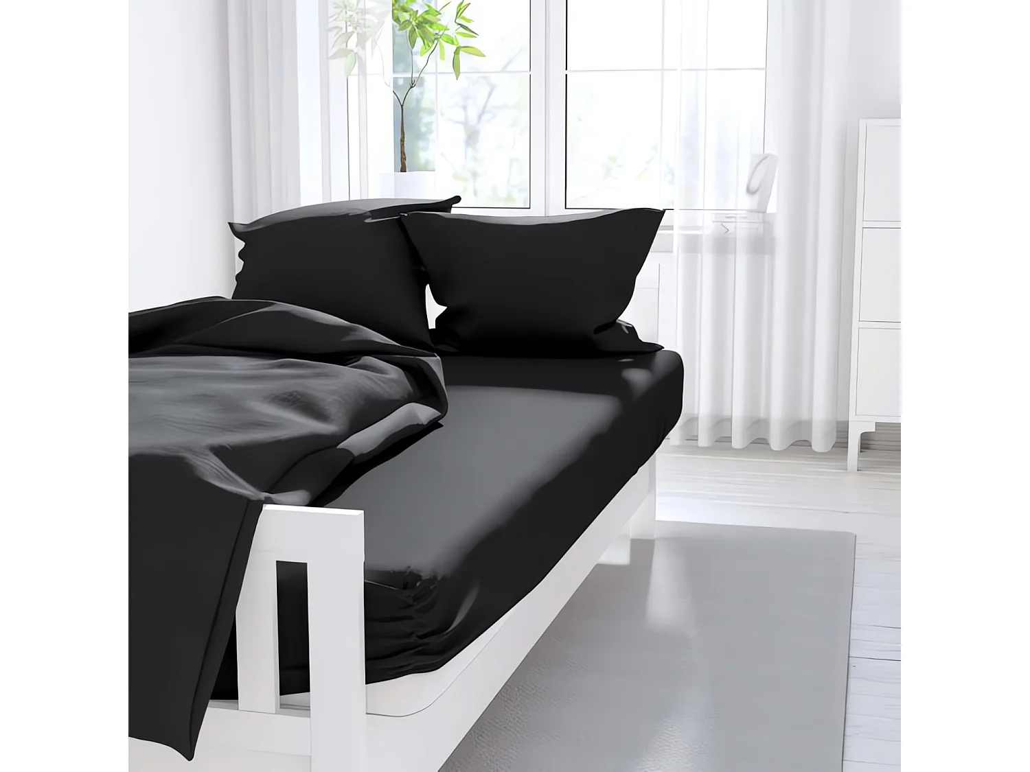 Taie d'oreiller 63X63 cm ZZZ noir