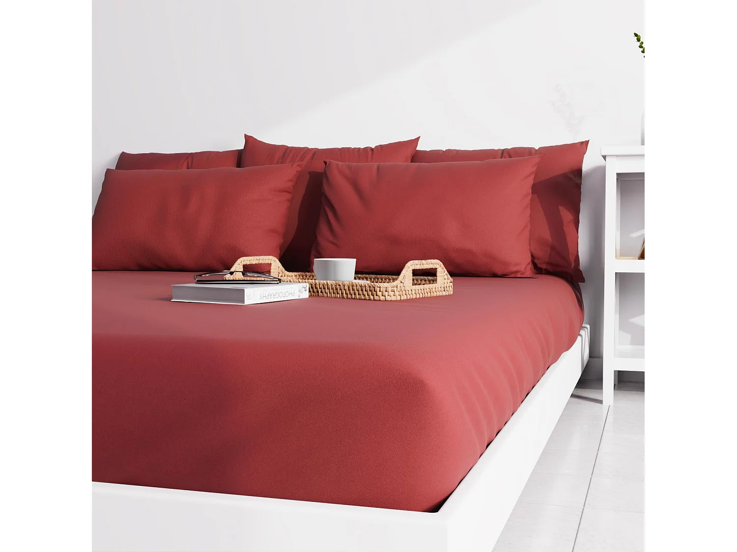 Funda de almohada lisa 50x70 cm ZZZ rojo