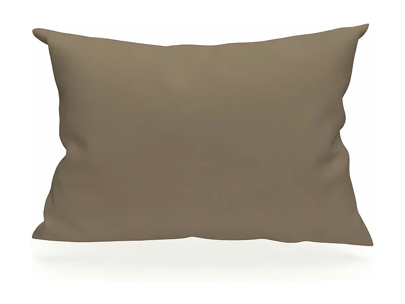Funda de almohada rectangular US 50x75 cm en algodón liso 57 hilos SOLEIL D'OCRE taupe