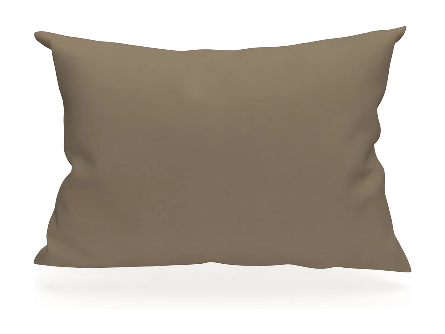 Taie d'oreiller rectangle US 50x75 cm en coton uni 57 Fils SOLEIL D'OCRE taupe