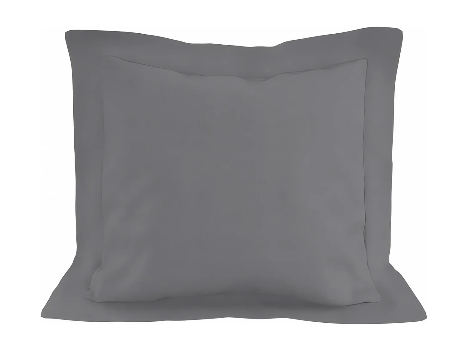 Taie d'oreiller en coton 57 fils 63x63 cm UNI gris, par Soleil d'ocre