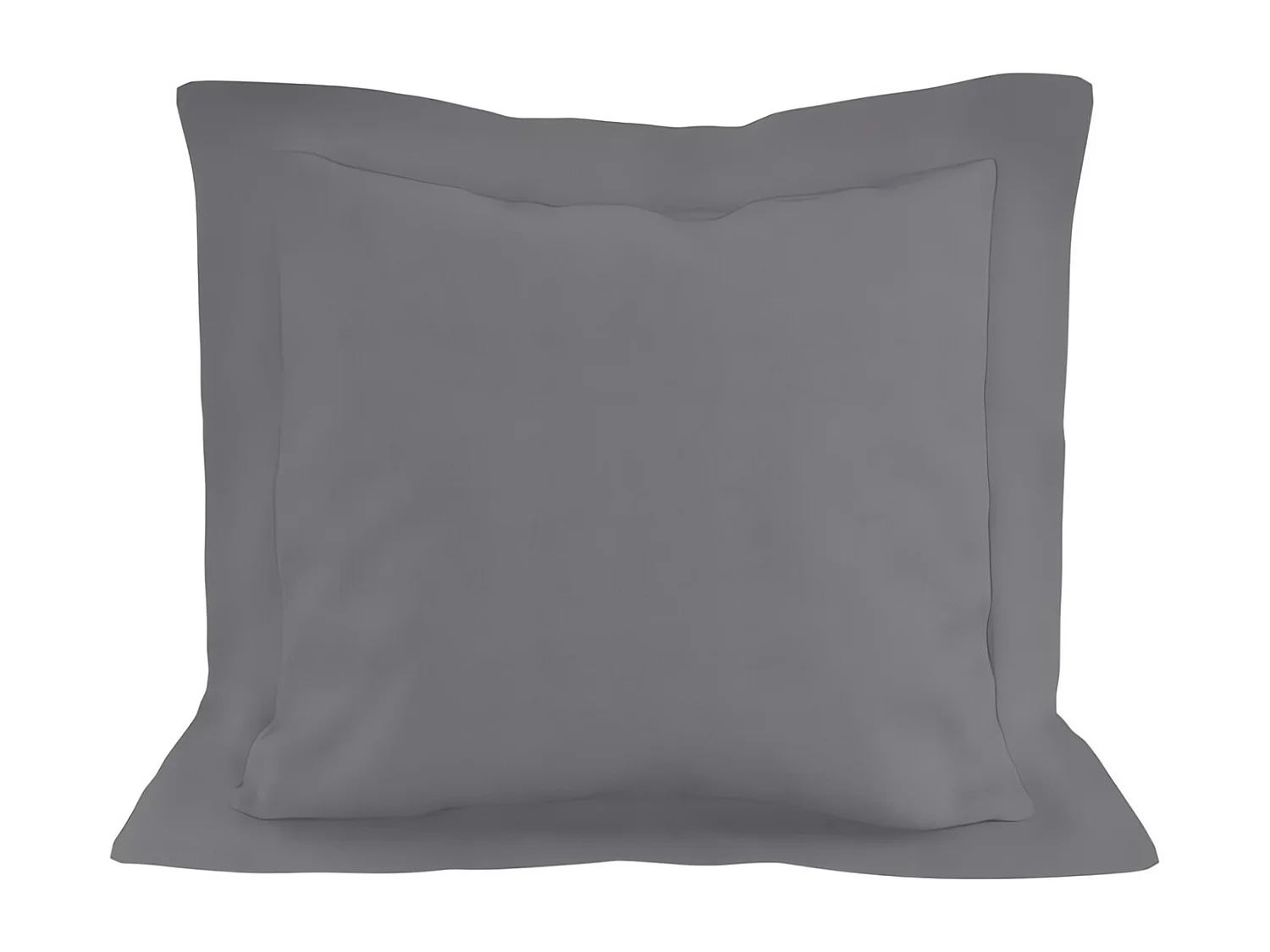 Taie d'oreiller en coton 57 fils 63x63 cm UNI gris, par Soleil d'ocre