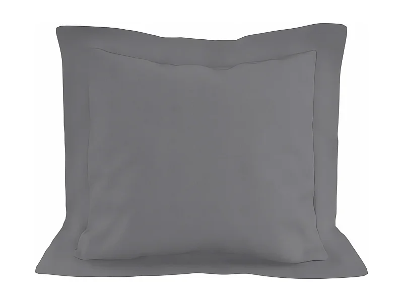 Taie d'oreiller en coton 57 fils 63x63 cm UNI gris, par Soleil d'ocre