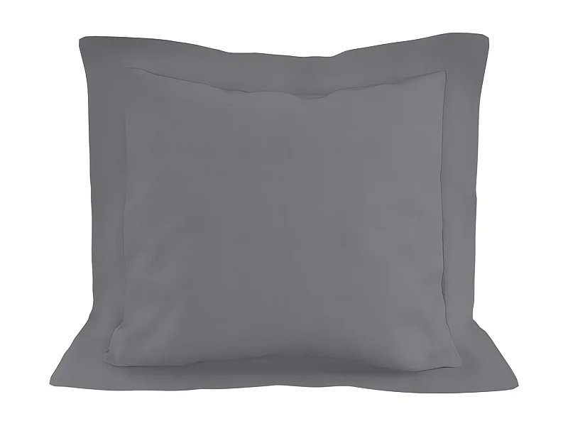 Funda de almohada de algodón 57 hilos 63x63 cm LISO gris