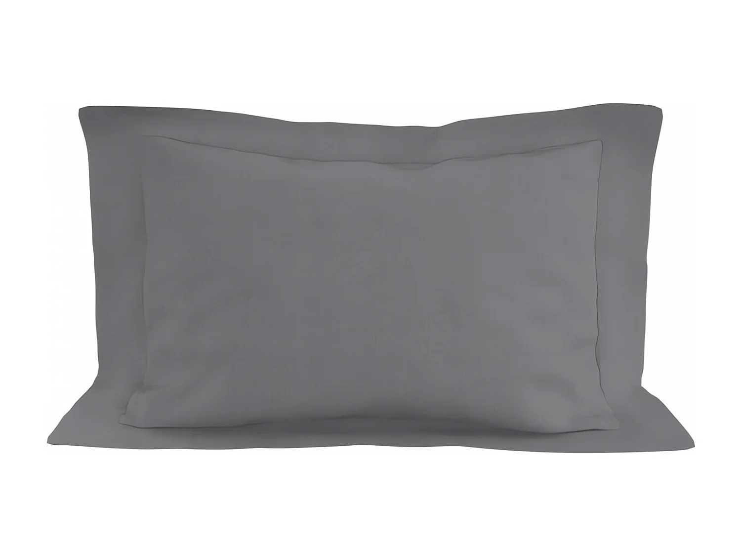 Taie d'oreiller en coton 57 fils 50x70 cm UNI gris, par Soleil d'ocre