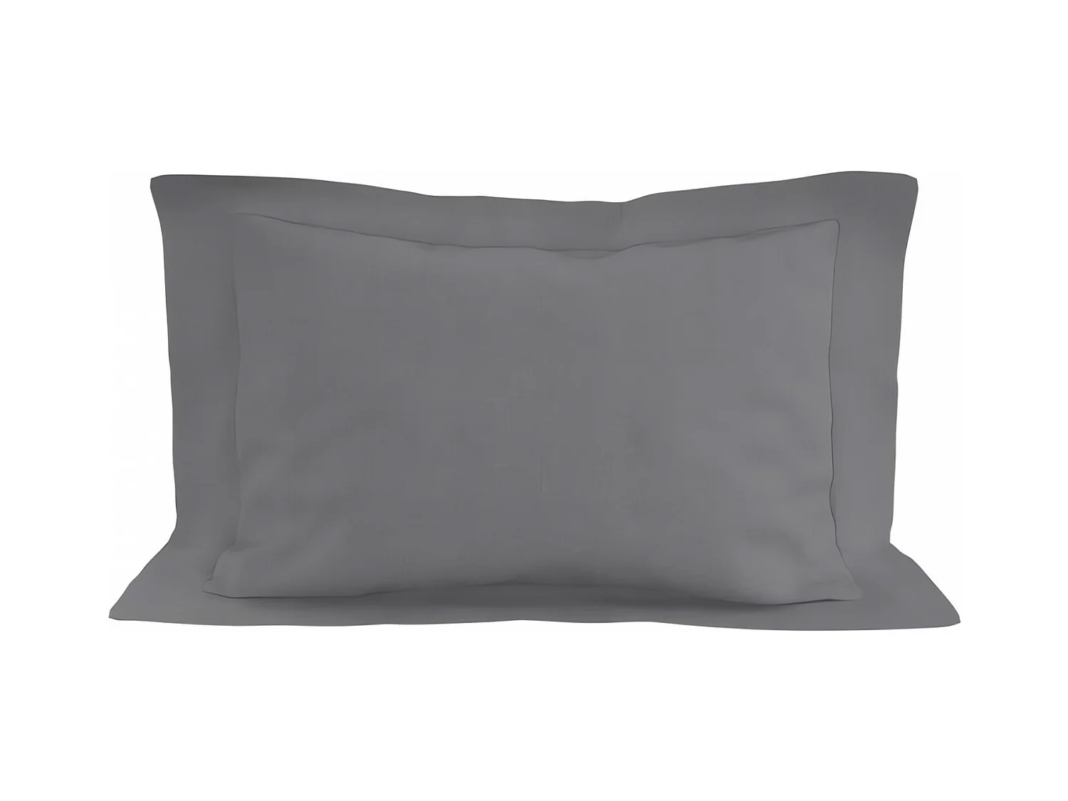 Taie d'oreiller en coton 57 fils 50x70 cm UNI gris, par Soleil d'ocre