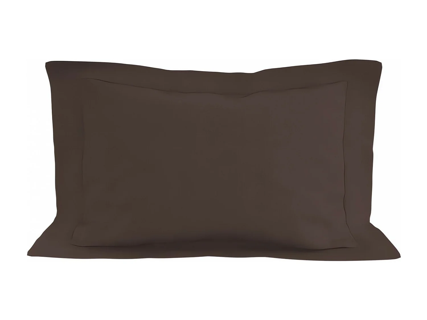 Taie d'oreiller en coton 57 fils 50x70 cm UNI brun, par Soleil d'ocre