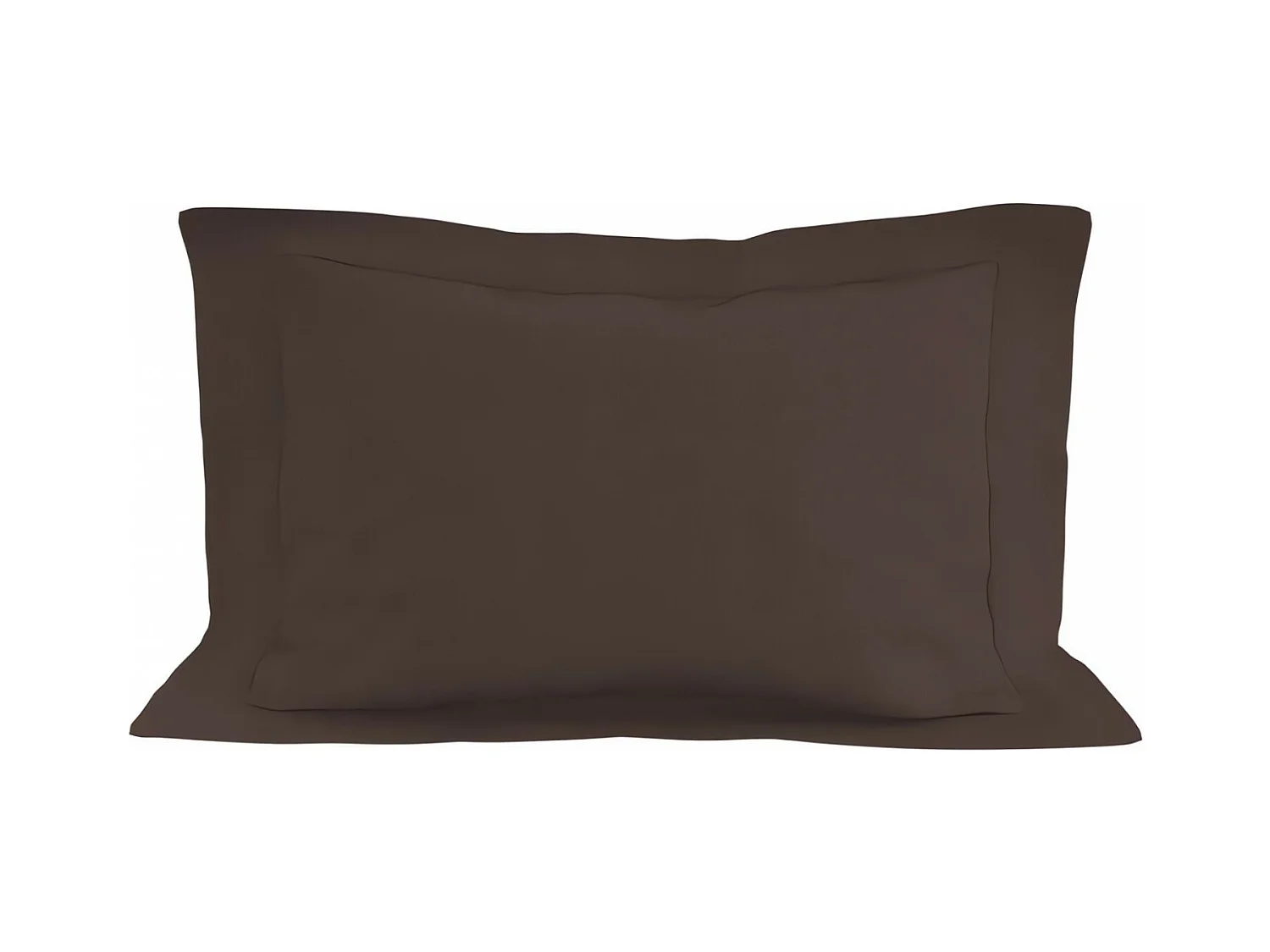 Taie d'oreiller en coton 57 fils 50x70 cm UNI brun, par Soleil d'ocre