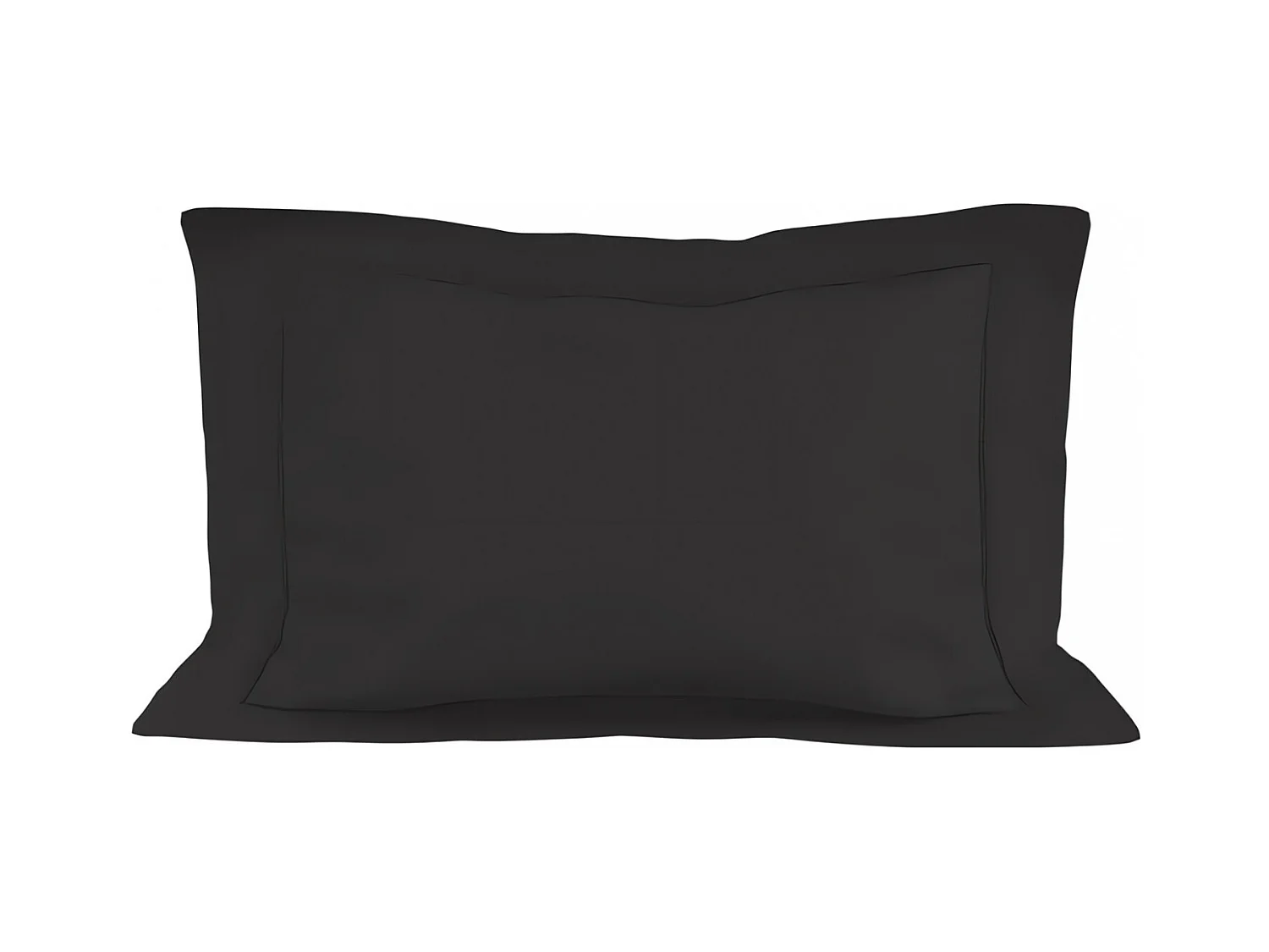 Taie d'oreiller en coton 50x75 cm PERCALE anthracite, par Soleil d'ocre