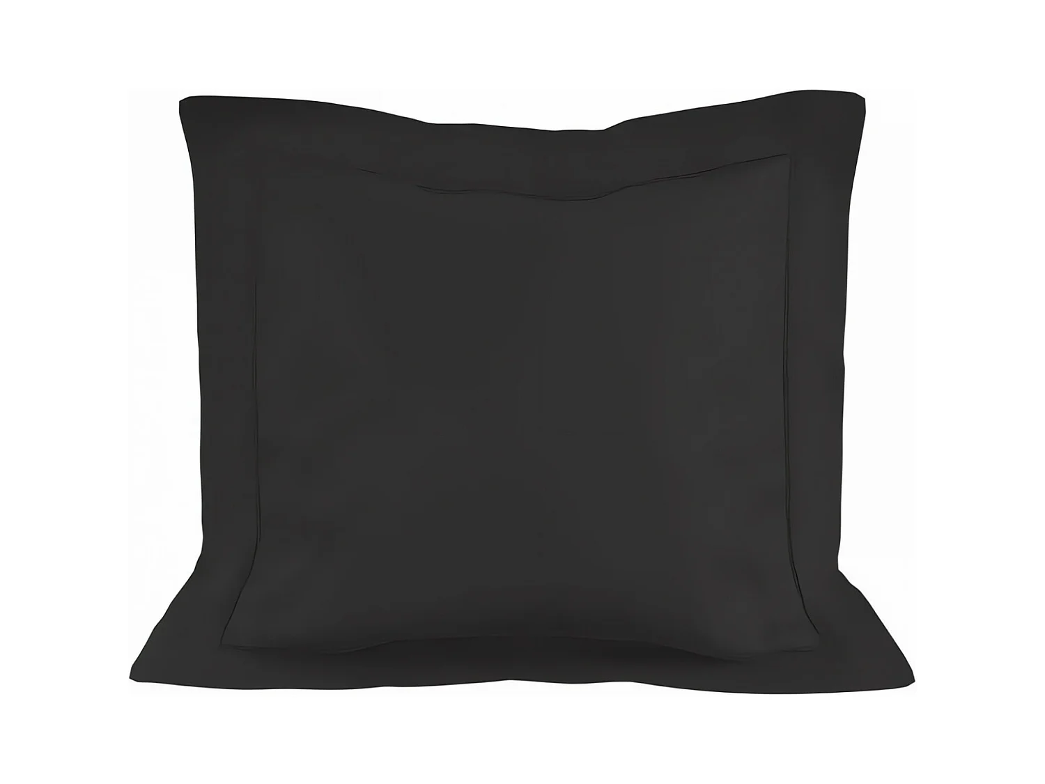 Taie d'oreiller en coton 63x63 cm PERCALE anthracite, par Soleil d'ocre