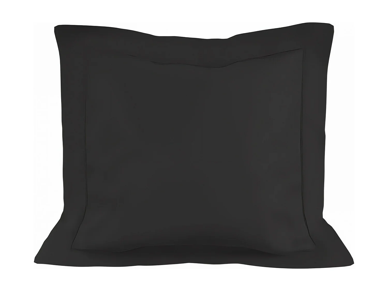 Taie d'oreiller en coton 63x63 cm PERCALE anthracite, par Soleil d'ocre