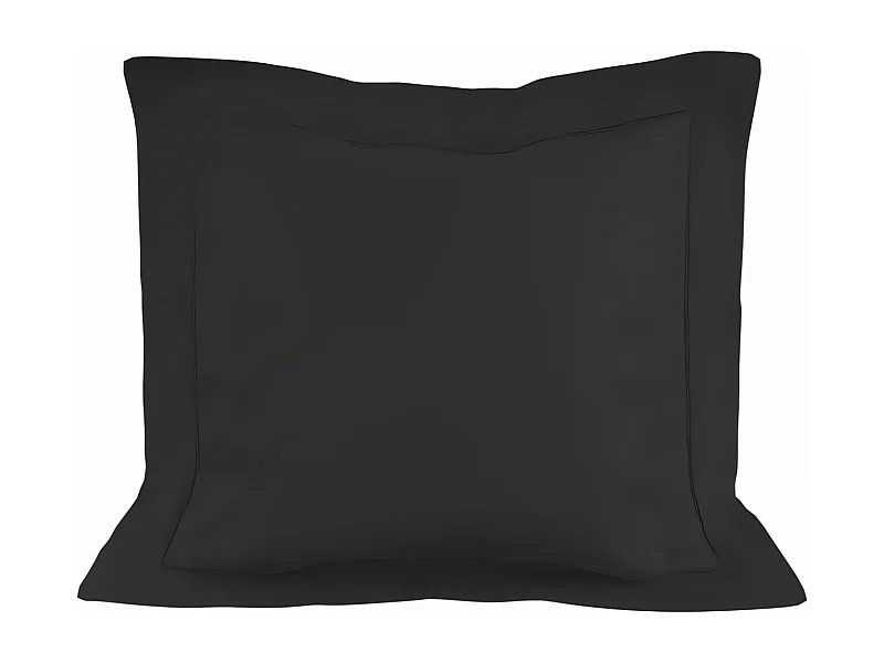 Taie d'oreiller en coton 63x63 cm PERCALE anthracite, par Soleil d'ocre