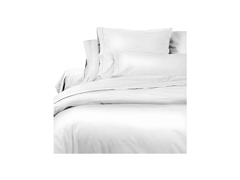 Taie d'oreiller américaine en coton percale 50x75 cm CAMILLE blanc, par songe de camille