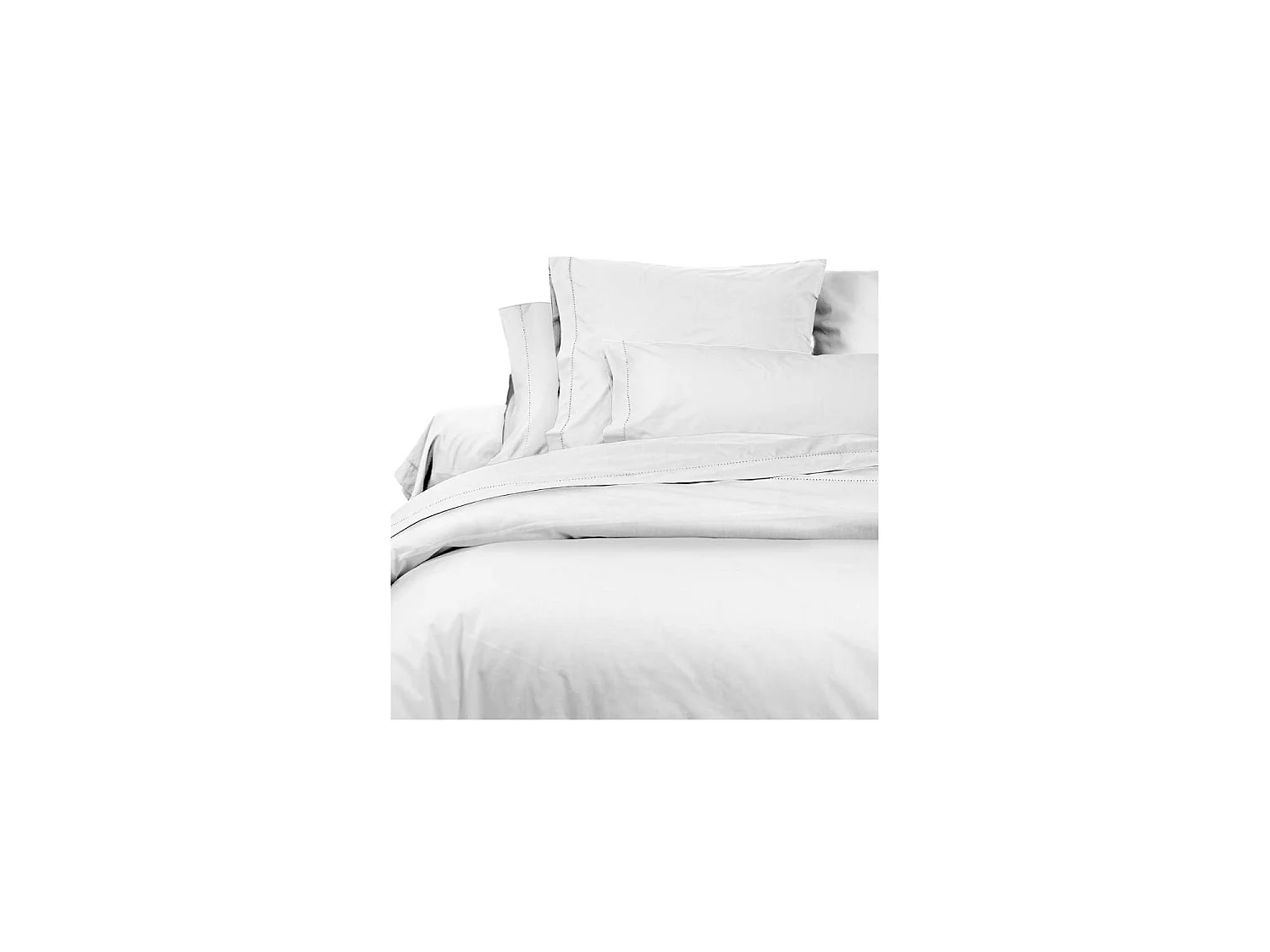 Taie d'oreiller américaine en coton percale 50x75 cm CAMILLE blanc, par songe de camille