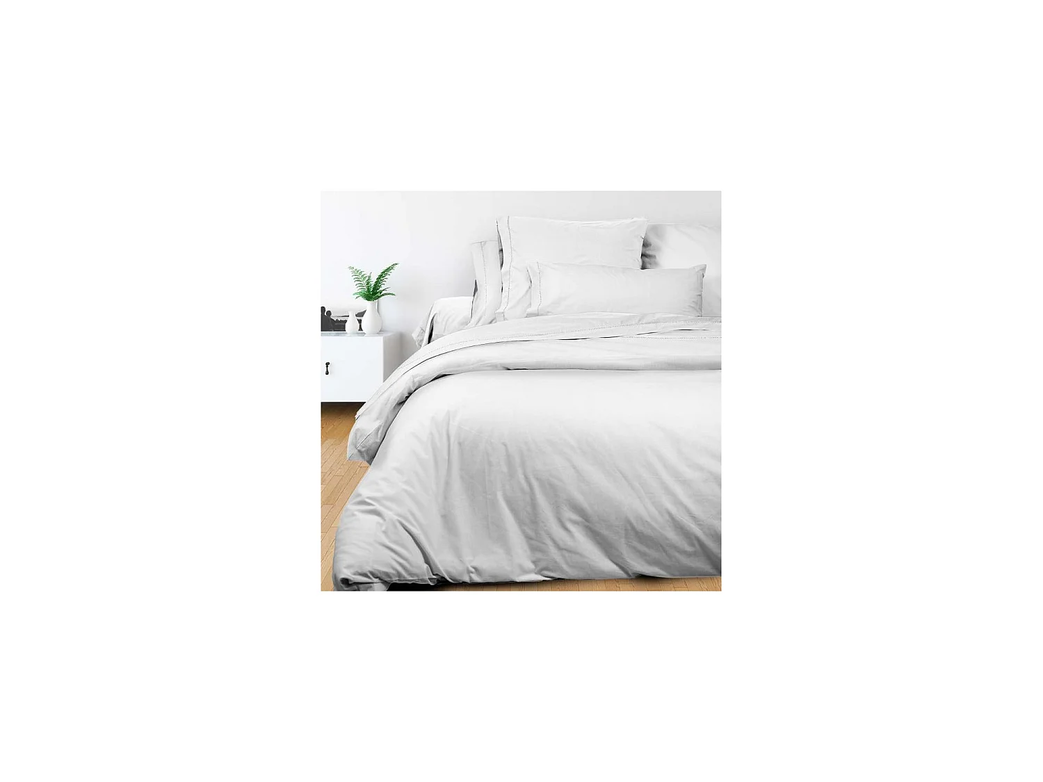 Taie d'oreiller américaine en coton percale 50x75 cm CAMILLE blanc, par songe de camille