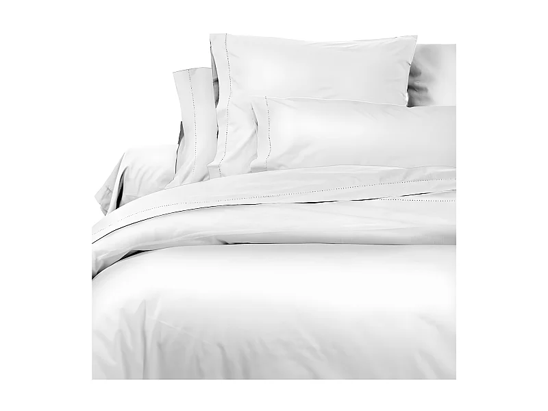 Taie d'oreiller américaine en coton percale 50x75 cm CAMILLE blanc, par songe de camille