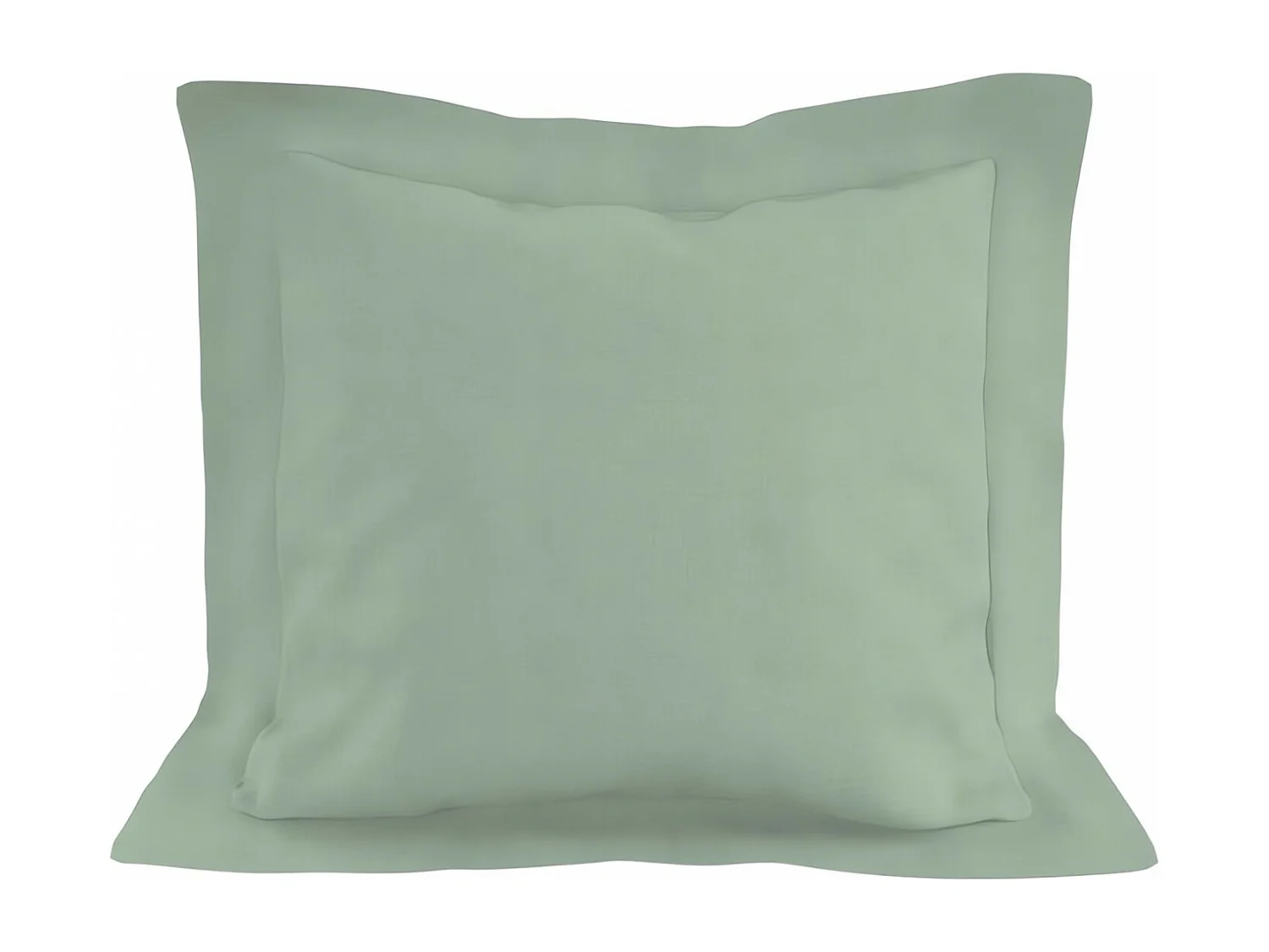 Taie d'oreiller en coton 57 fils 63x63 cm UNI vert d'eau, par Soleil d'ocre