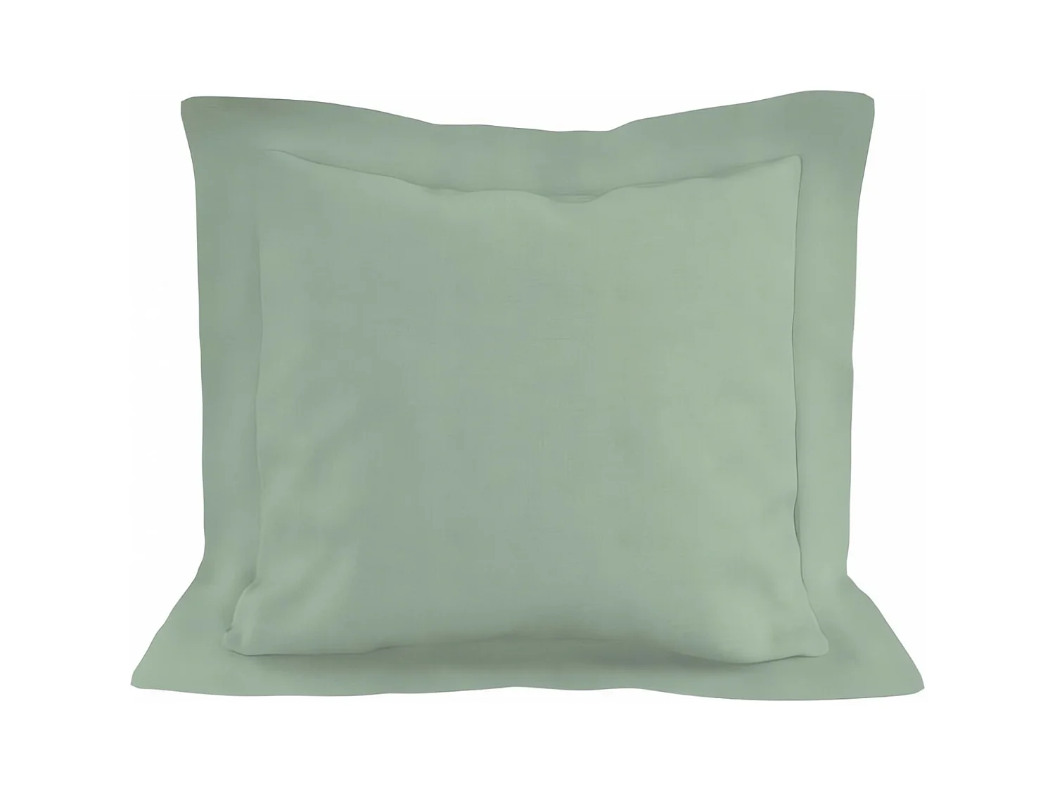 Taie d'oreiller en coton 57 fils 63x63 cm UNI vert d'eau, par Soleil d'ocre