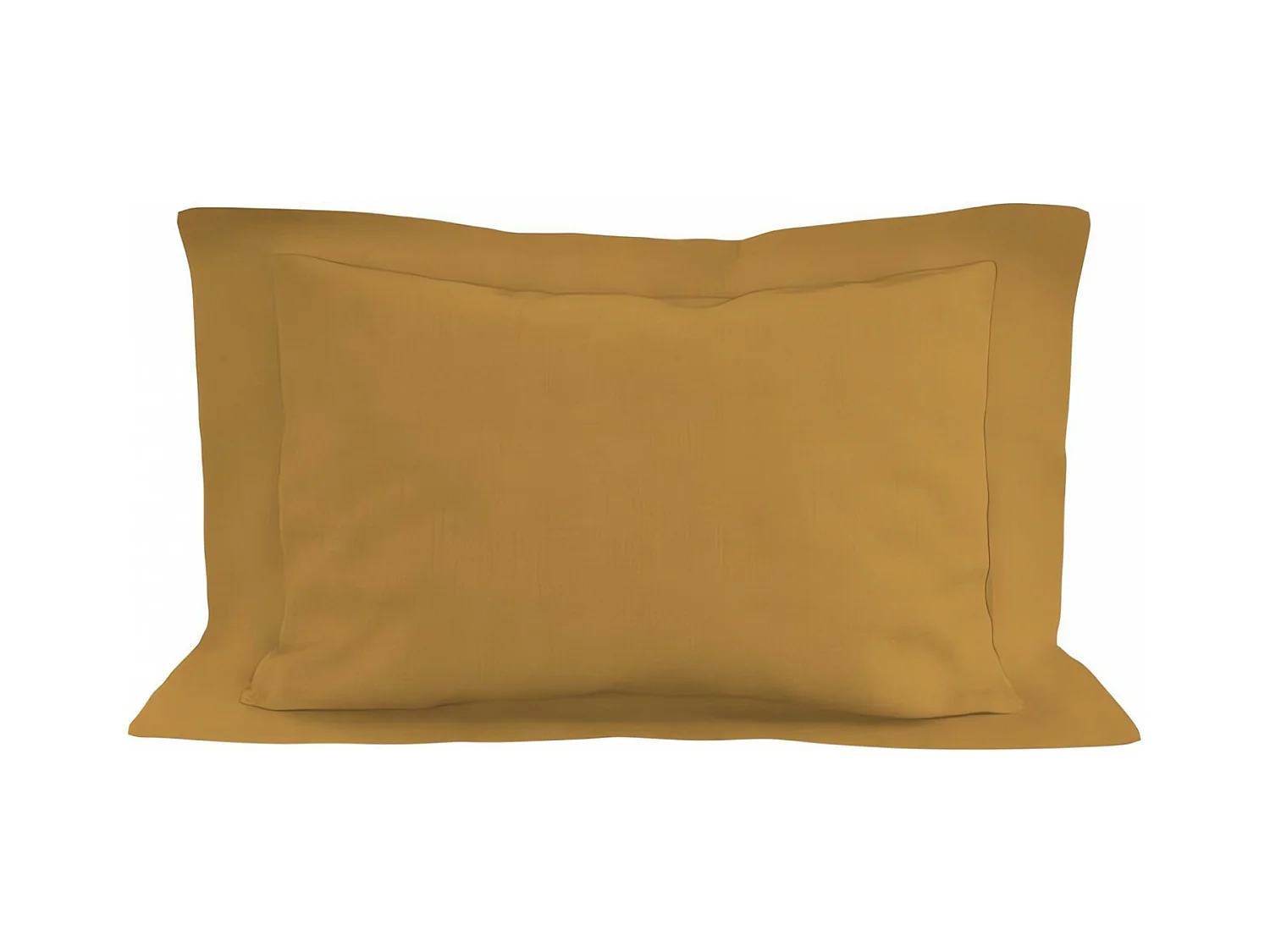 Taie d'oreiller en coton 57 fils 50x70 cm UNI moutarde, par Soleil d'ocre