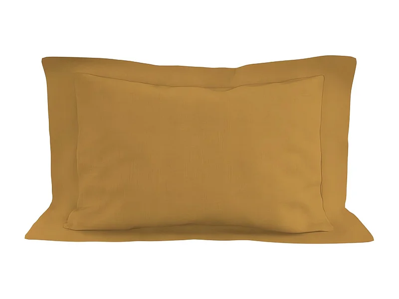 Funda de almohada de algodón 57 hilos 50x70 cm LISO mostaza