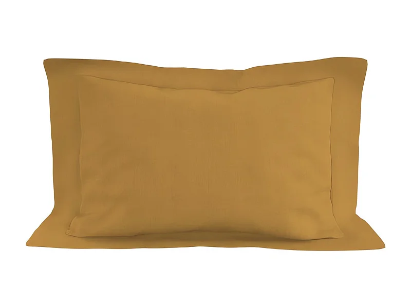 Funda de almohada de algodón 57 hilos 50x70 cm LISO mostaza