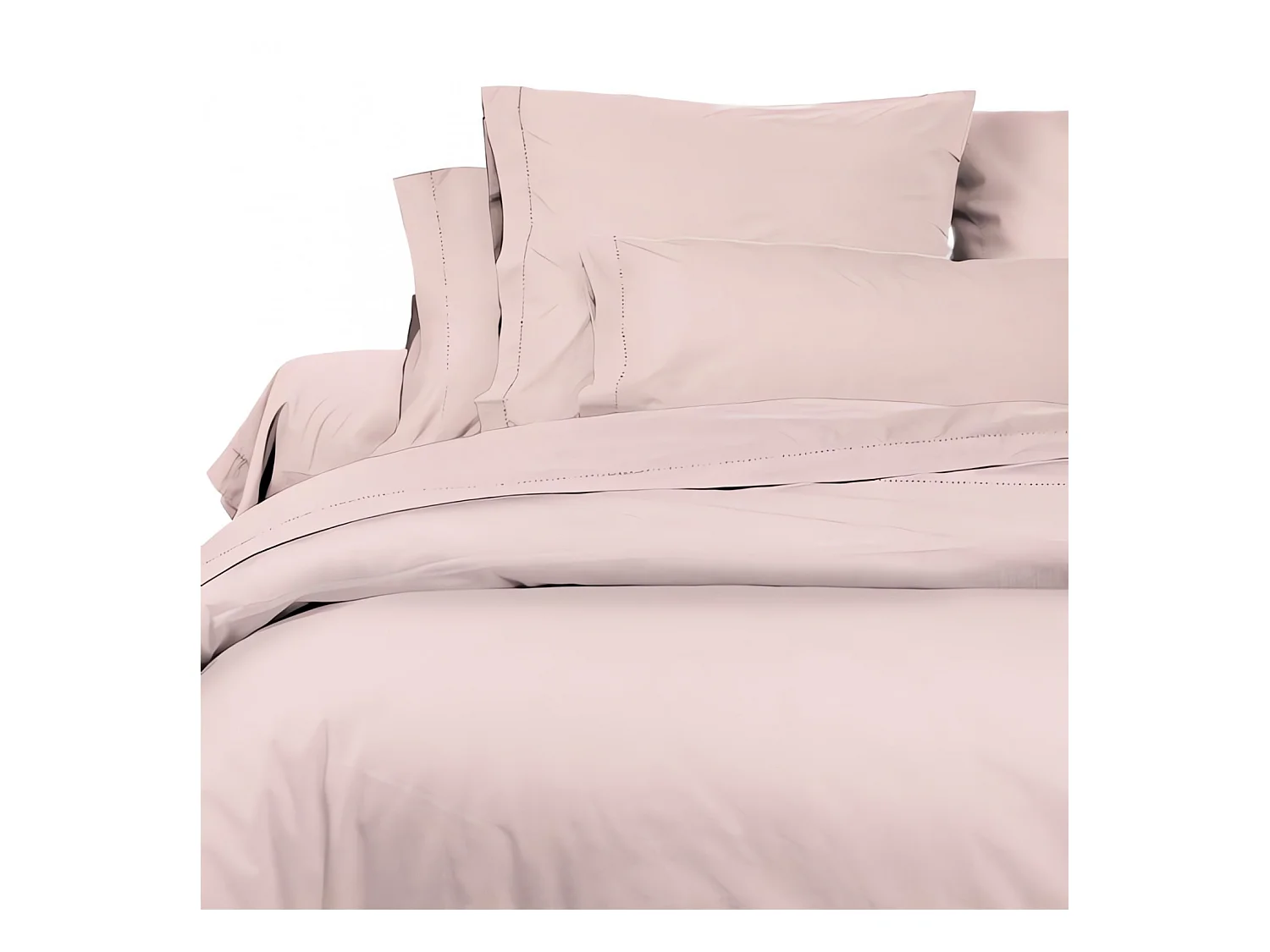 Taie d'oreiller en coton percale 65x65 cm CAMILLE rose, par songe de camille