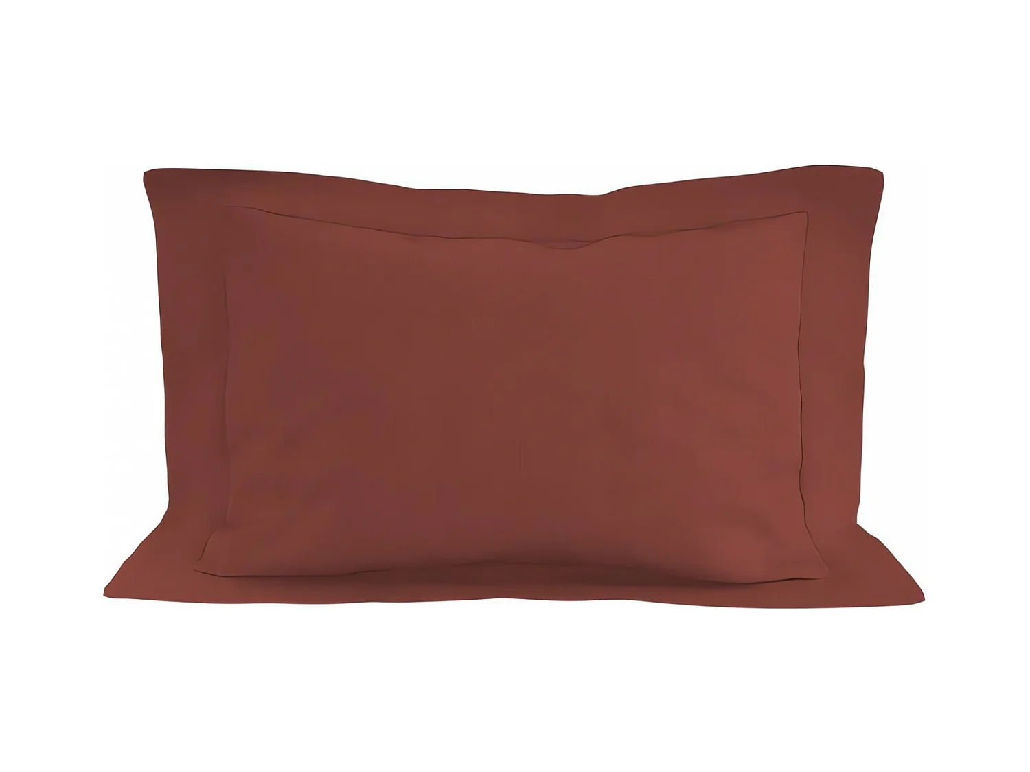 Taie d'oreiller en coton 57 fils 50x70 cm UNI brique, par Soleil d'ocre