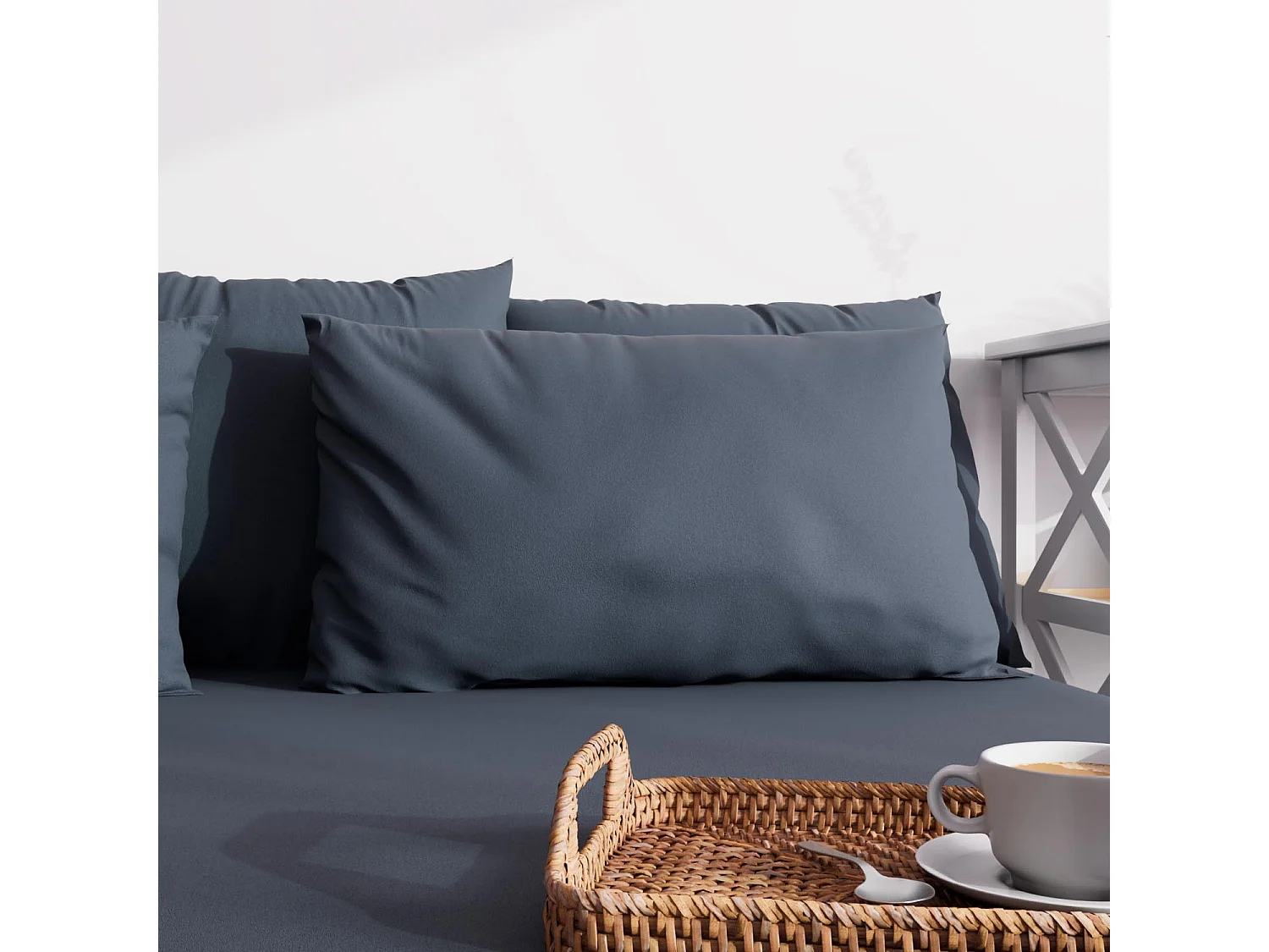 Funda de almohada lisa 50x70 cm ZZZ denim azul
