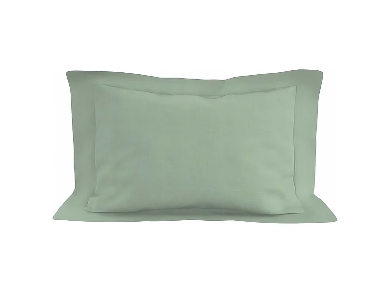 Taie d'oreiller en coton 57 fils 50x70 cm UNI vert d'eau, par Soleil d'ocre