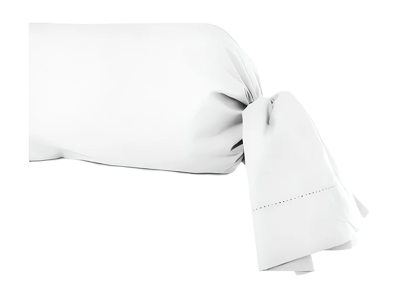 Taie de traversin en coton 45x185 cm PERCALE blanc, par Soleil d'ocre