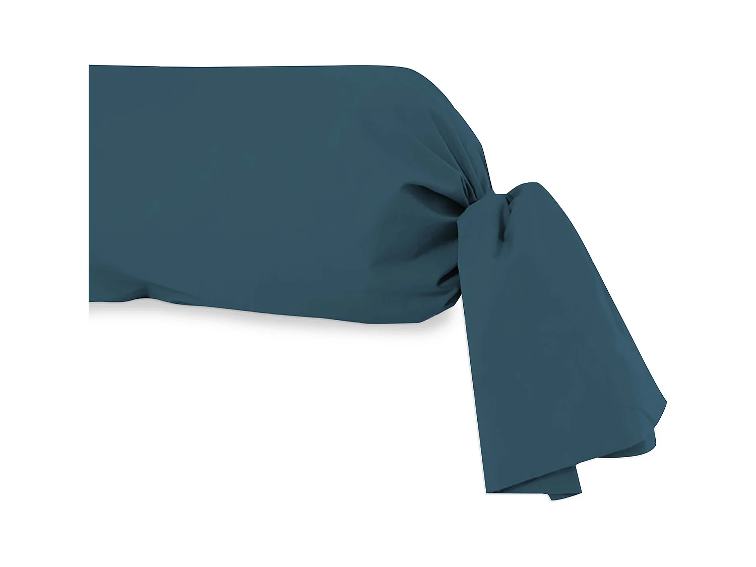 Taie de traversin en coton 57 fils 45x205 cm UNI bleu canard, par Soleil d'Ocre