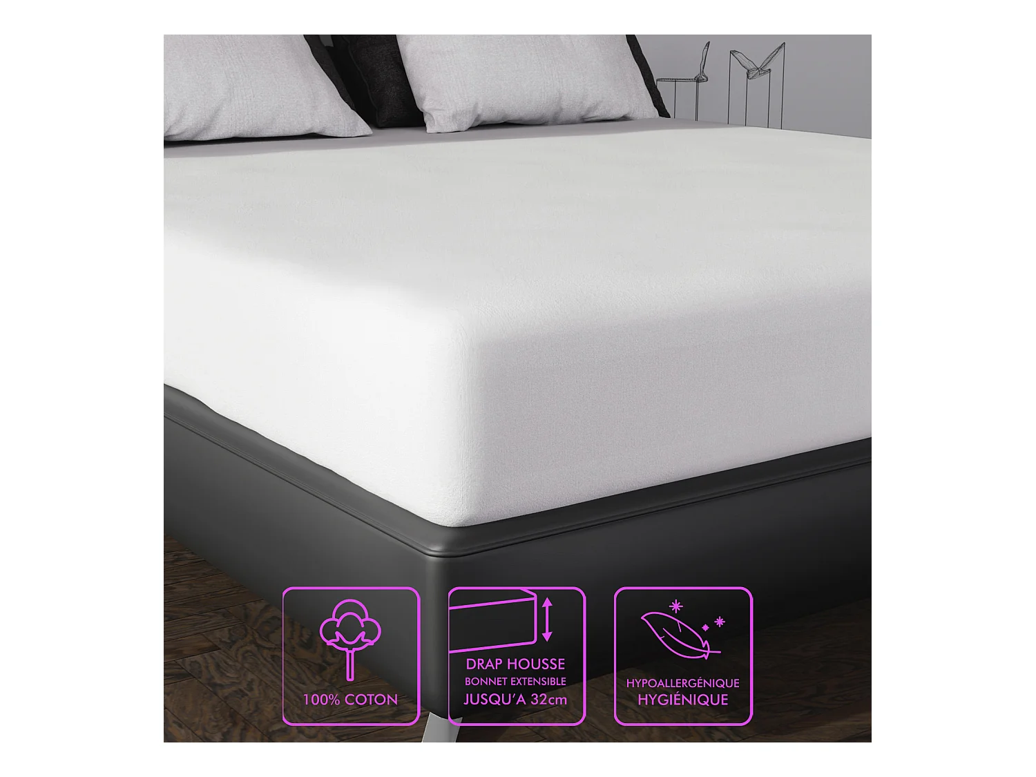 Funda de almohada de algodón 45x140 cm FRANELA