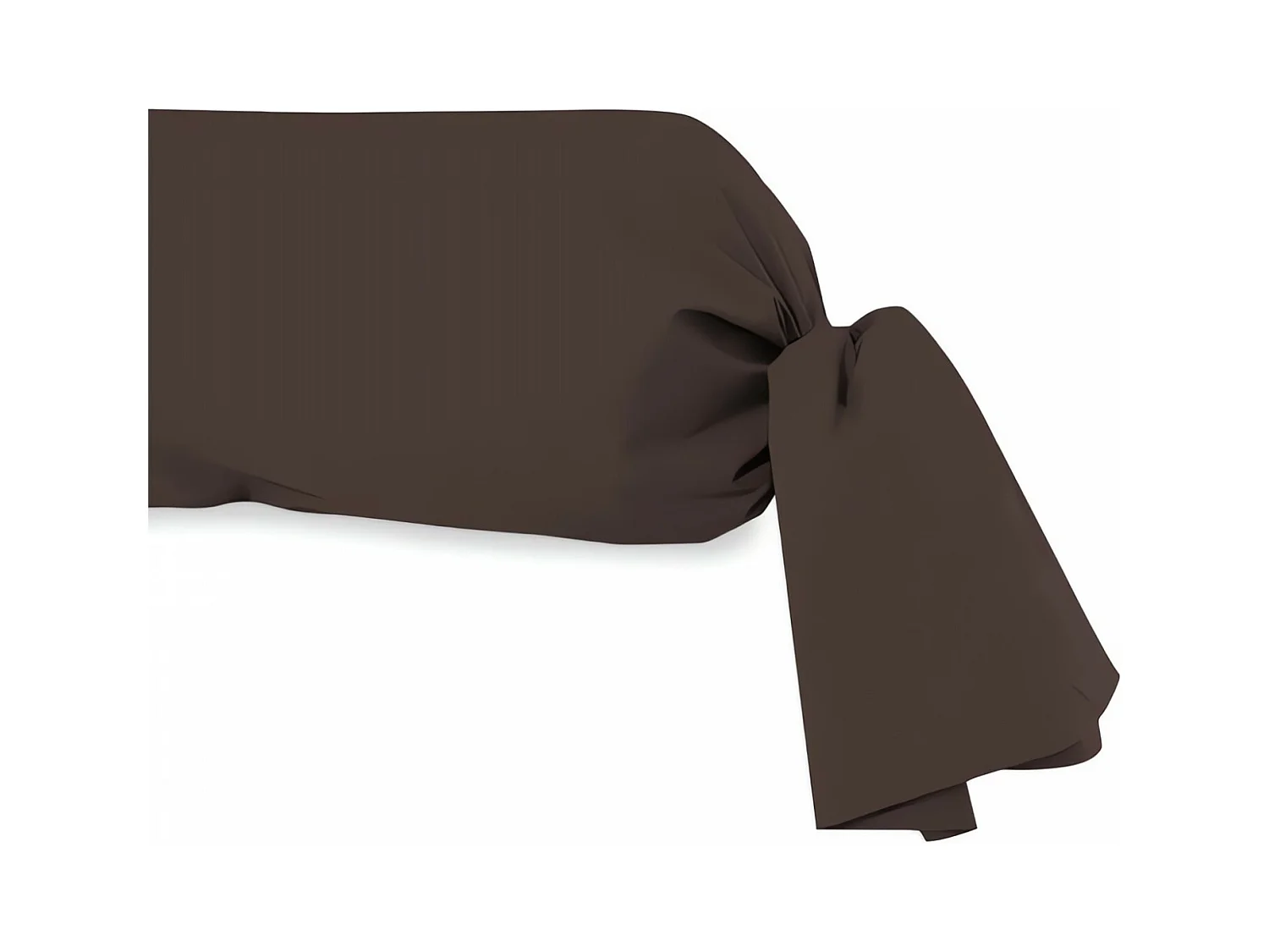 Taie de traversin en coton 57 fils 45x135 cm UNI brun, par Soleil d'ocre