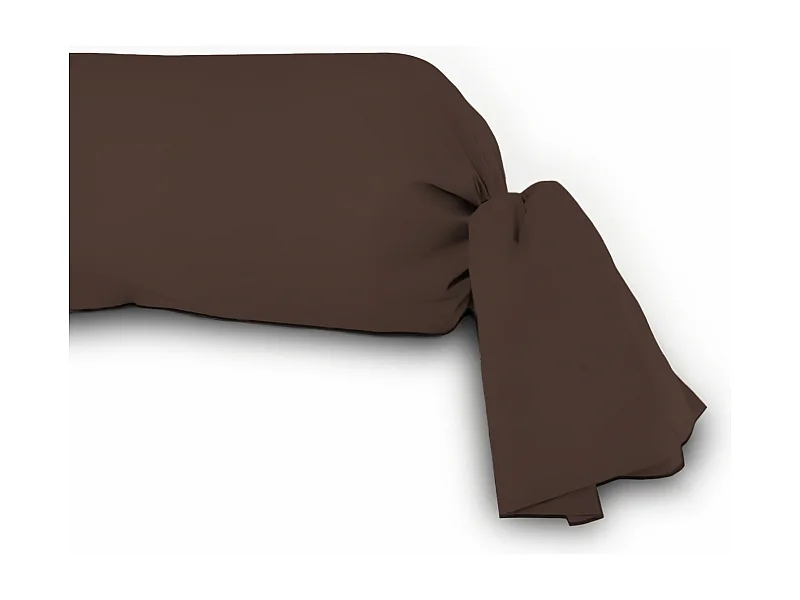 Taie de traversin en coton 57 fils 45x205 cm UNI brun, par Soleil d'Ocre