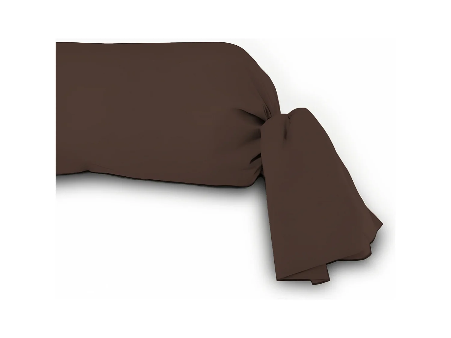 Taie de traversin en coton 57 fils 45x205 cm UNI brun, par Soleil d'Ocre