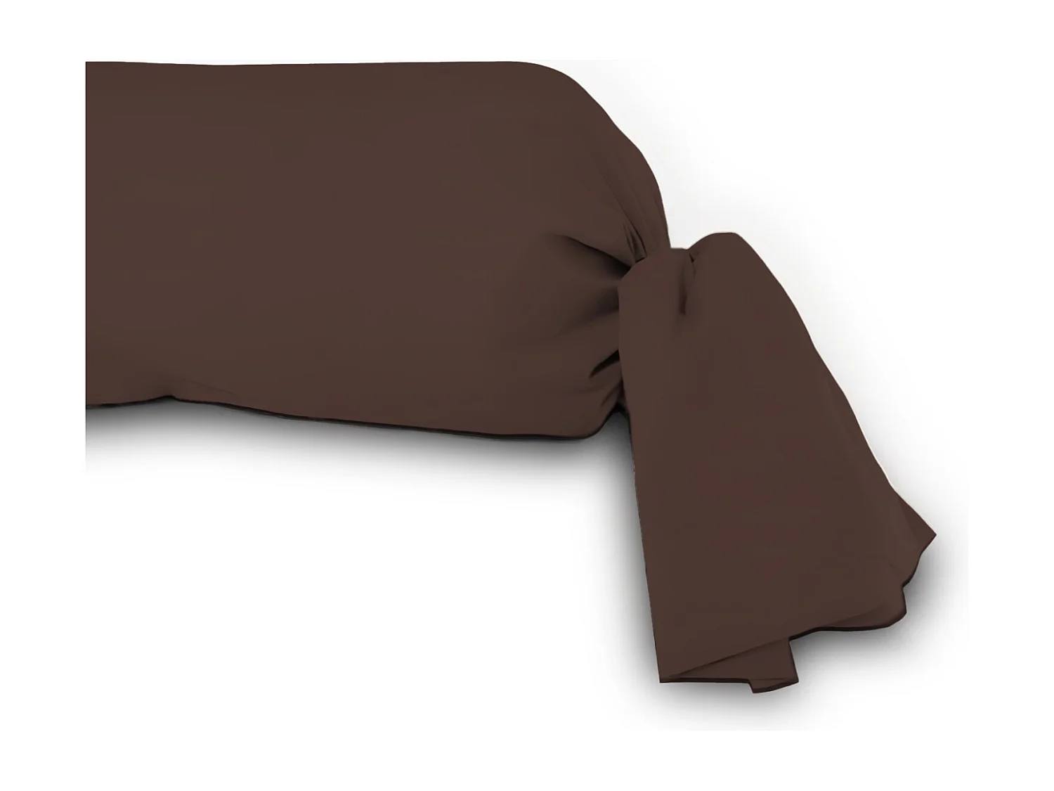 Taie de traversin en coton 57 fils 45x205 cm UNI brun, par Soleil d'Ocre