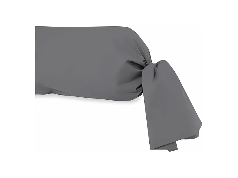 Taie de traversin en coton 57 fils 45x135 cm UNI gris, par Soleil d'ocre