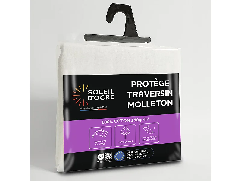 Protector funda de algodón 45x90 cm FRANELA, por Soleil d'ocre