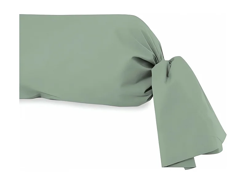 Taie de traversin en coton 57 fils 45x185 cm UNI vert d'eau, par Soleil d'ocre