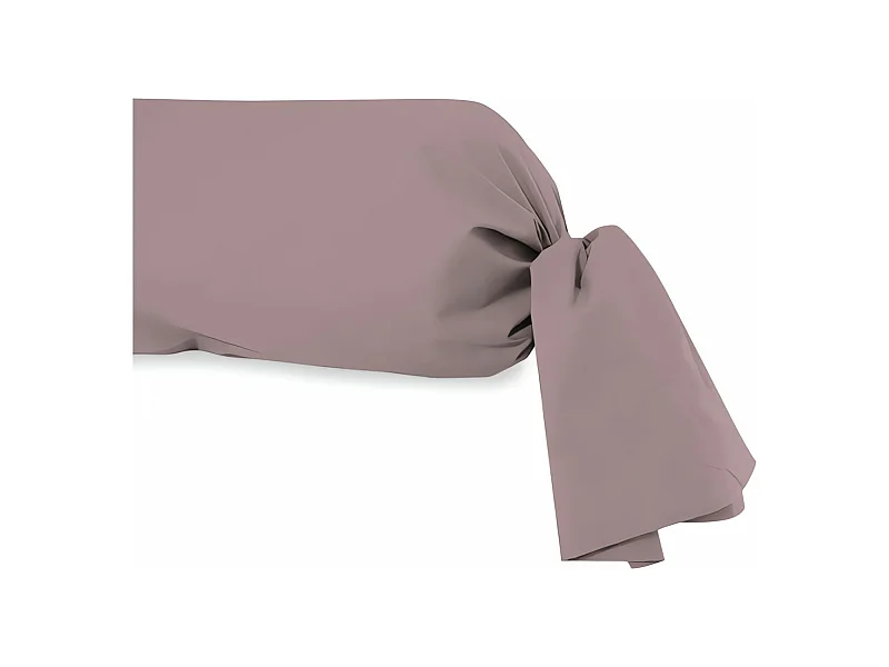 Taie de traversin en coton 57 fils 45x135 cm UNI vieux rose, par Soleil d'ocre