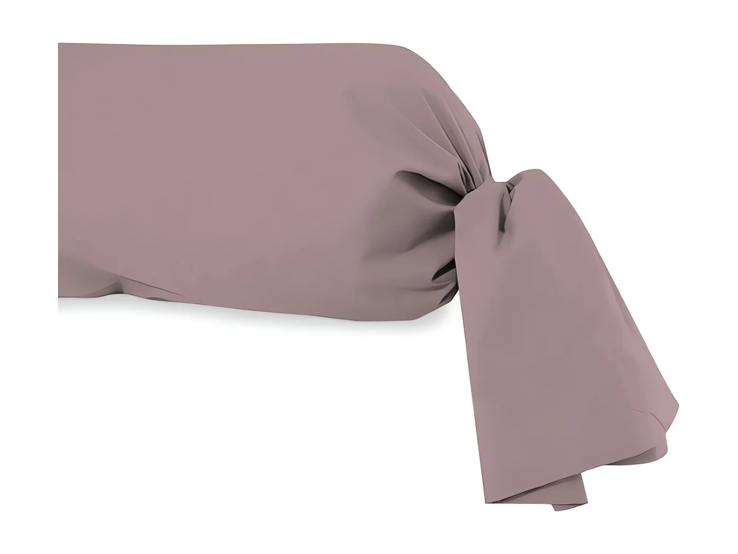 Taie de traversin en coton 57 fils 45x135 cm UNI vieux rose, par Soleil d'ocre