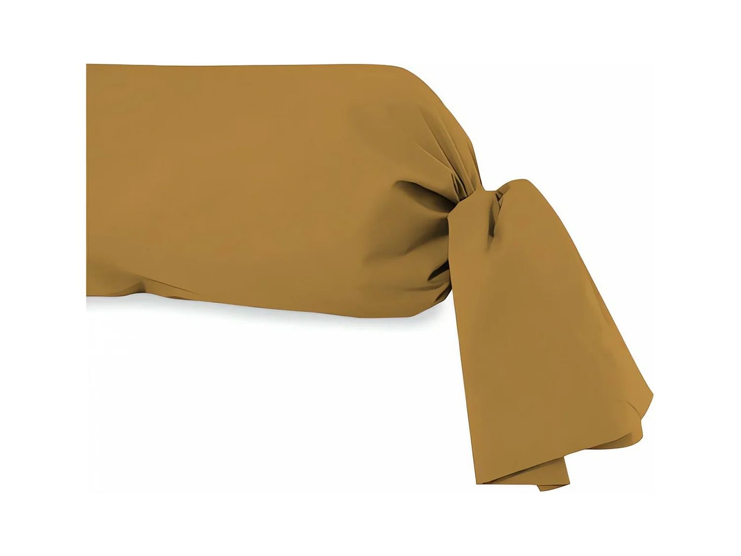 Taie de traversin en coton 57 fils 45x135 cm UNI moutarde, par Soleil d'ocre