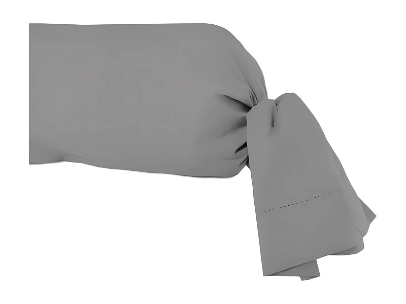 Taie de traversin en coton 45x185 cm PERCALE gris, par Soleil d'ocre