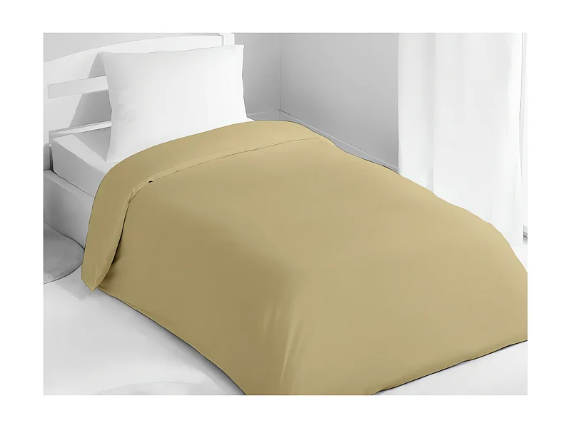 Funda nórdica 140x200 cm algodón beige liso